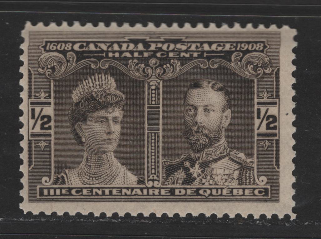 Canada #96 1/2c Black Brown Prince & Princess Of Wales, 1908 Quebec Tercentenary Issue, A Fine OG Single