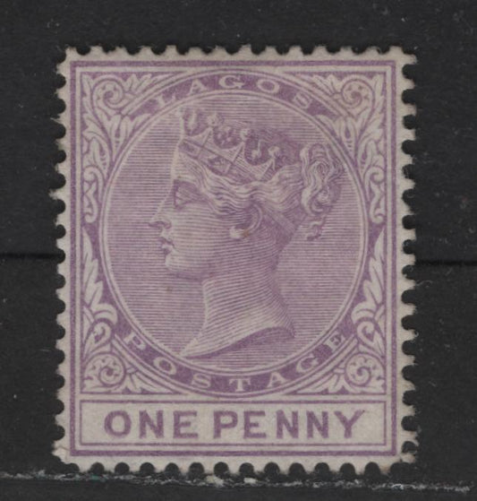 Lot 112 Lagos #7 1d Lilac Queen Victoria, 1876-1882 De La Rue Keyplate Issue Wmk Crown CC Perf. 14, A VF Unused Single