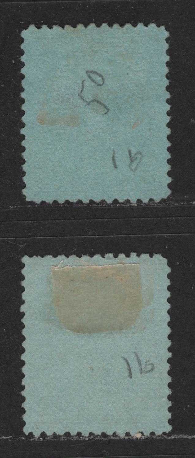 Lot 469 Canada #91 5c Dark Blue King Edward VII, 1903-1910 King Edward VII Issue, 2 VF Used Singles Vertical Wove Paper, Slightly Different Shades