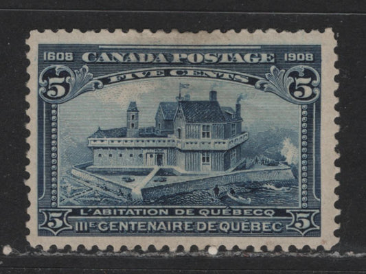 Lot 473 Canada #99 5c Dark Blue Champlain's Habitation, 1908 Quebec Tercentenary Issue, A VGOG Single