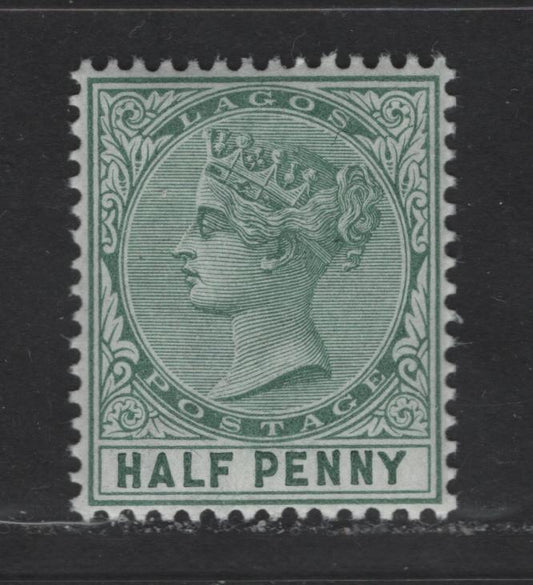 Lagos #13 1/2d Dull Green & Dark Green Queen Victoria, 1887-1901 De La Rue Bicoloured Keyplate Issue, A VFNH Single Plate 2 Printing, One Of The Last 2 Printings Made Between 1900 and 1901