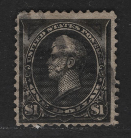 Lot 485 United States Of America #276A 1 Black Commodore Perry, 1895-1897 Watermarked First Bureau Issue, A Good Used Single Fine Appearing, But With Two Creases, Type II