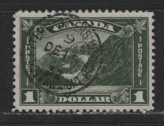 Lot 503 Canada #177 1 Dark Bronze Green Mt. Edith Cavell, 1930-1935 Arch Issue, A VF Used Single With SON December 14, 1932 Ottawa Letter Carrier's Branch CDS Cancel