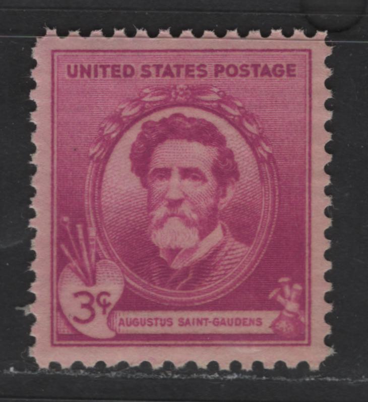 Lot 506 United States Of America #886 3c Bright Purple Augustus Saint Gaudens, 1940 Famous Americans Issue, A XFNH Single