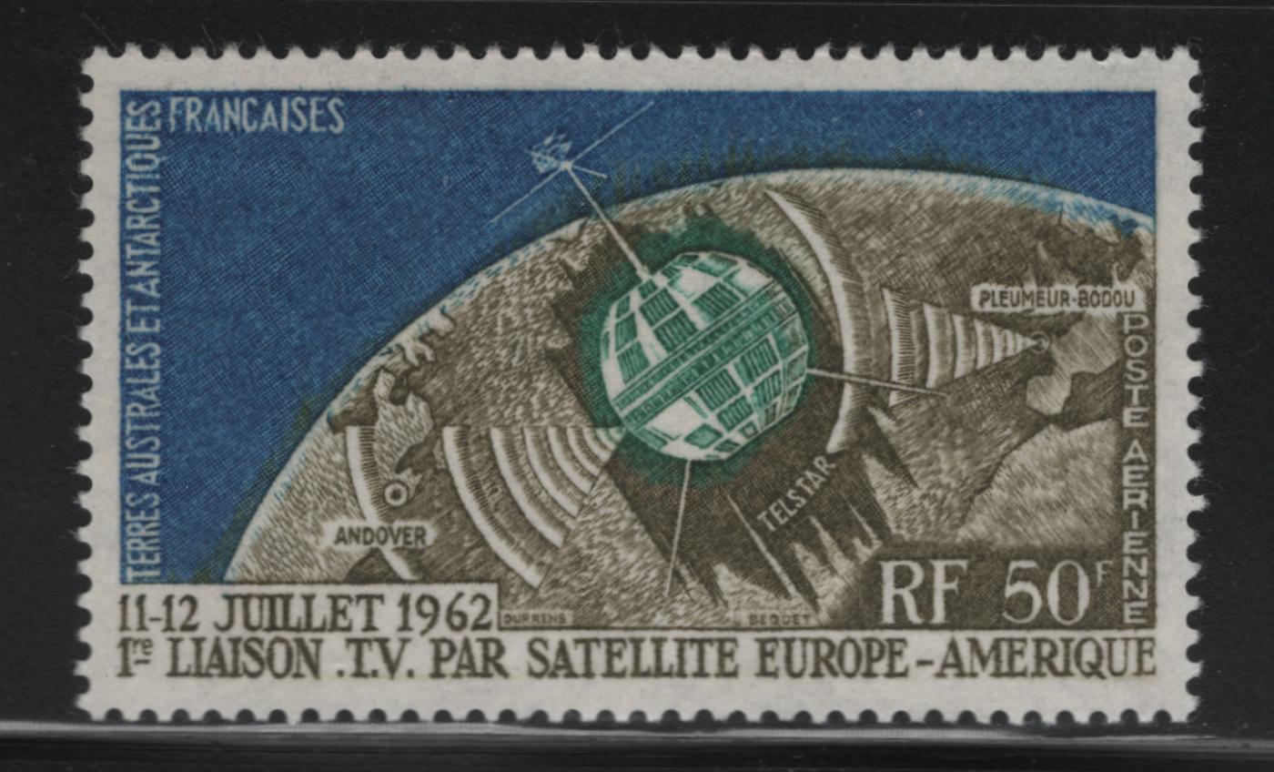 Lot 506 French Southern & Antarctic Territory #C5 50f Multicoloured Telestar Satellite, 1962 Telestar Issue,  VFLH Single