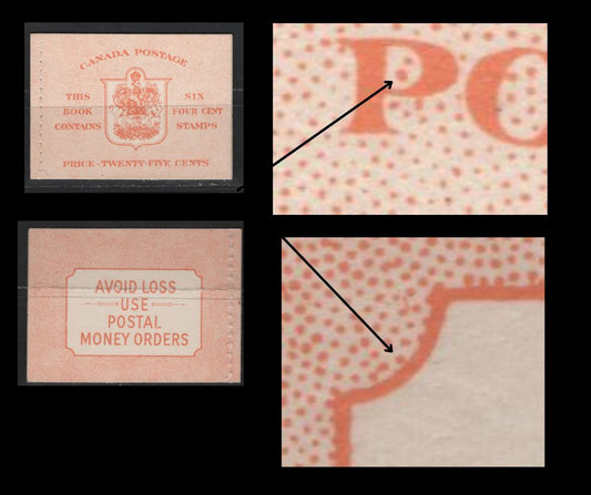 Canada #BK42b 4c Vermilion King George VI , 1949-1952 Postes-Postage Issue, A Fine NH Complete Booklet Pane of 6, English Covers, Harris Types IIi Eiii, No Rate Page, Orange Cover