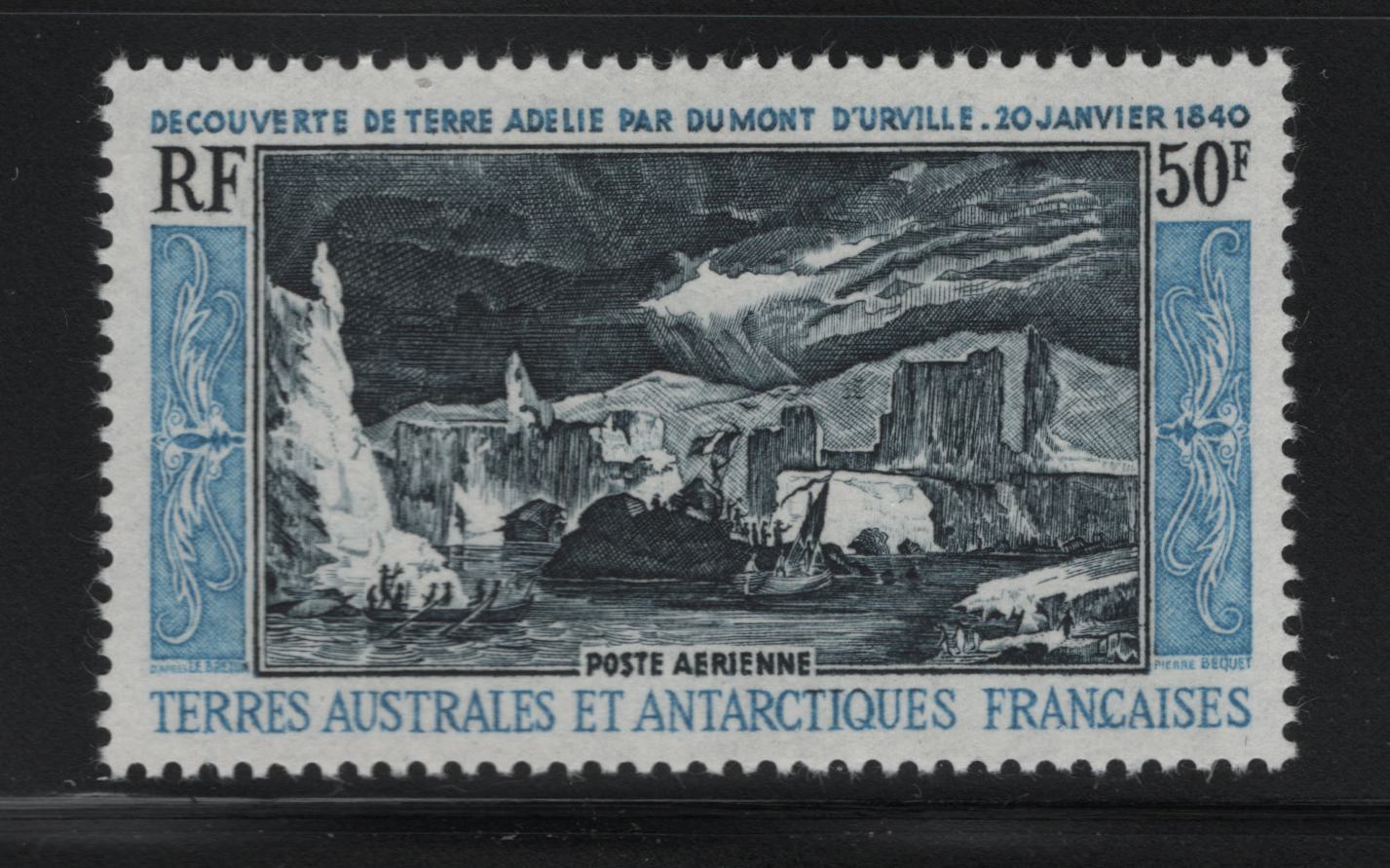 Lot 507 French Southern & Antarctic Territory #C7 50f Multicoloured Adelie Land Scene, 1965 Discovery of Adelie Land,  VFLH Single