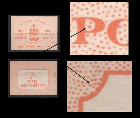 Canada #BK42b 4c Vermilion King George VI , 1949-1952 Postes-Postage Issue, A Fine NH Complete Booklet Pane of 6, English Covers, Harris Types IIi Eiv, No Rate Page, Orange Cover
