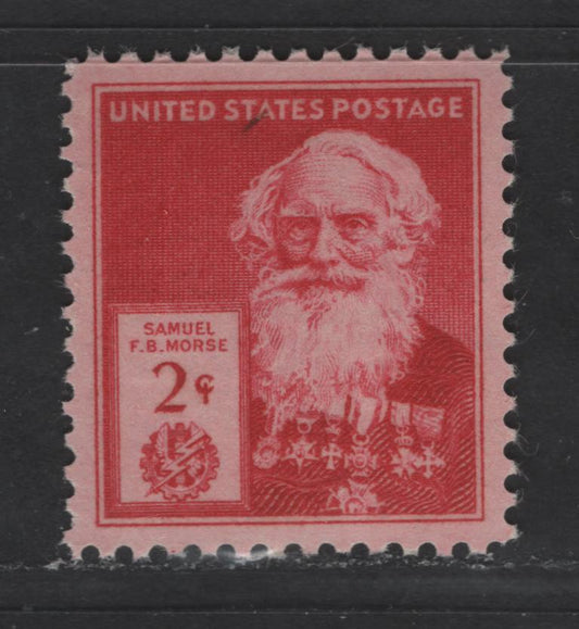 United States Of America #890 2c Carmine Red Samuel F.B Morse, 1940 Famous Americans Issue, A XFNH Single