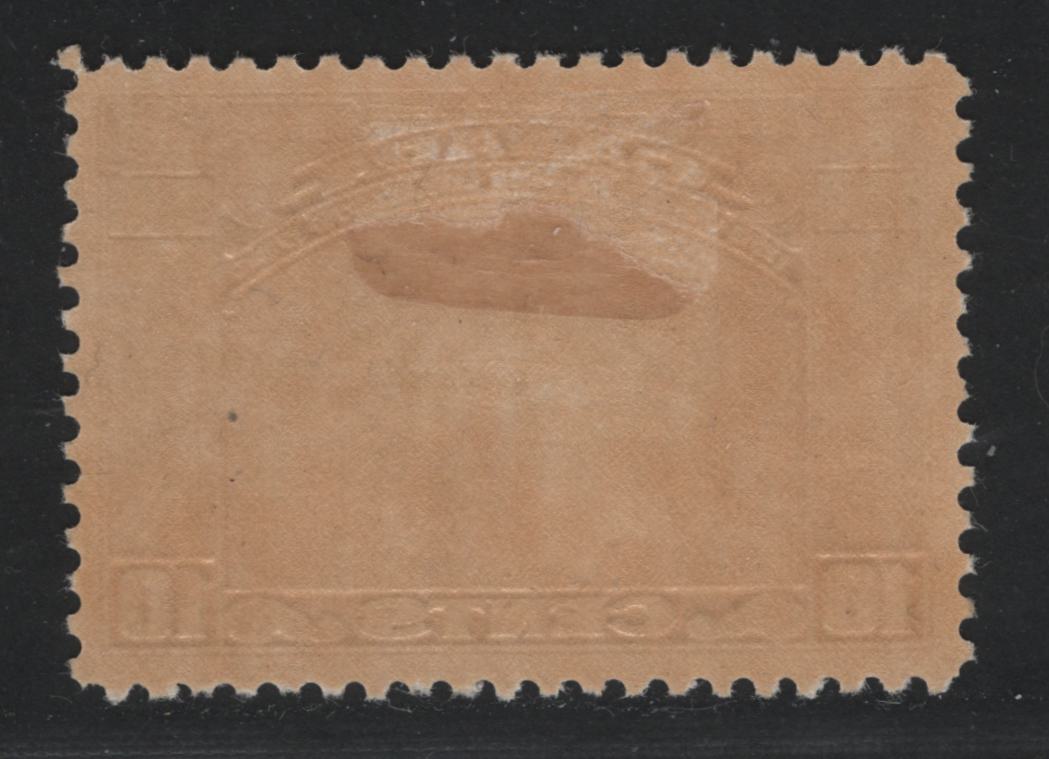 Canada #209var 10c Olive Green Loyalists Statue, 1934 United Empire Loyalists Issue, A VFOG Single On Orangy Toned Paper, Orangy Cream Semi-Gloss Gum