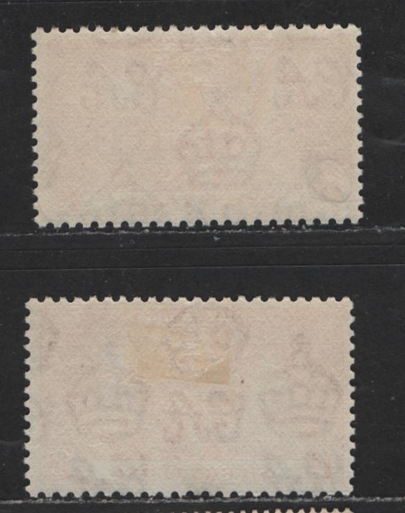 Lot 598 Sierra Leone #170var 1d  Deep Orange King George VI & Queen Elizabeth, 1937 Coronation Issue, 2 VFOG Singles Small Dot Above The Left "D" & Large Dot To Left Of "12" - Likely Constant