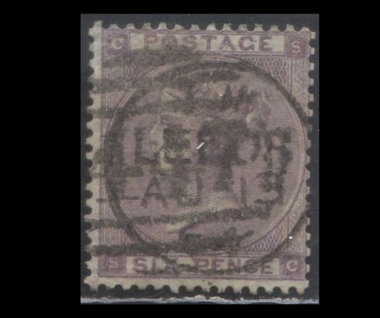 Lot 357 Great Britain SC#39d 6d Lilac 1862 Queen Victoria Surface Printed Issue, Small White Letters & Hairlines in Corners, A Good Used Single, Click on Listing to See ALL Pictures, Estimated Value $29