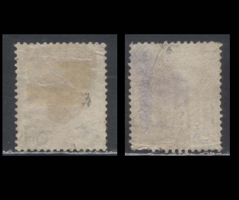 Lot 356 Great Britain SC#39-50a 1862-1867 Queen Victoria Surface Printed Issues, Small White Letters & Large White Letters Wmk Spray of Rose, Two Fair Used Singles, Click on Listing to See ALL Pictures, Estimated Value $12