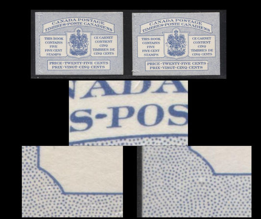 Canada #BK48bIIIgMi&Mii 1954 Wildlife Week Issue 2 Complete 25c Bilingual Stitched Booklets Containing 1 Pane of 5 + Label of the 5c Ultramarine Beaver, Both Covers IIIgMi and IIIgMii, Smooth Paper