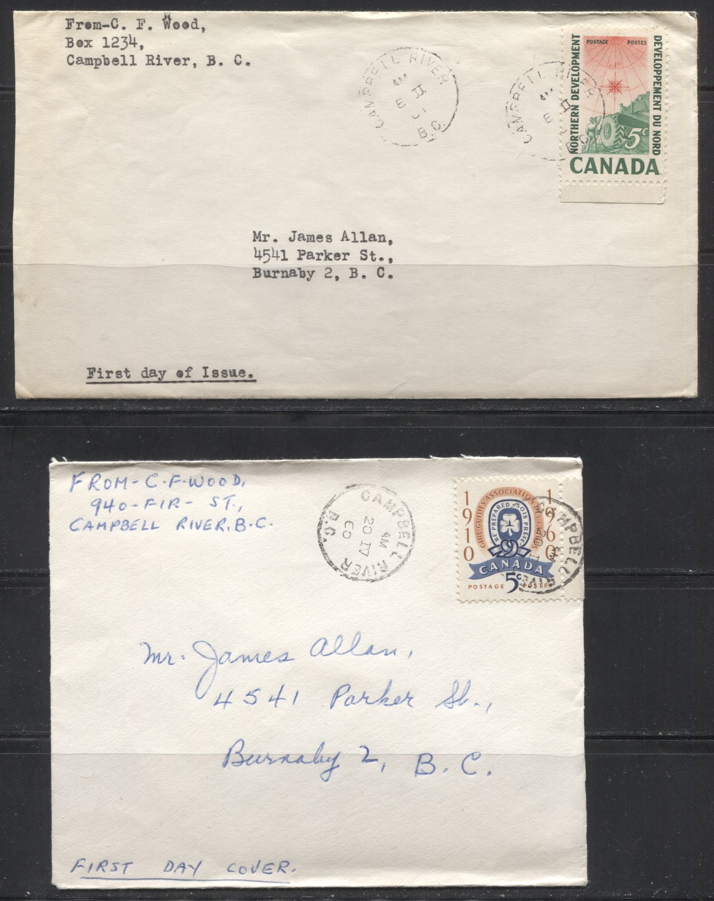 Canada #389/393  , 1960-61 Commemorative A Mixed Set of First Day Covers Released During 1960-61.