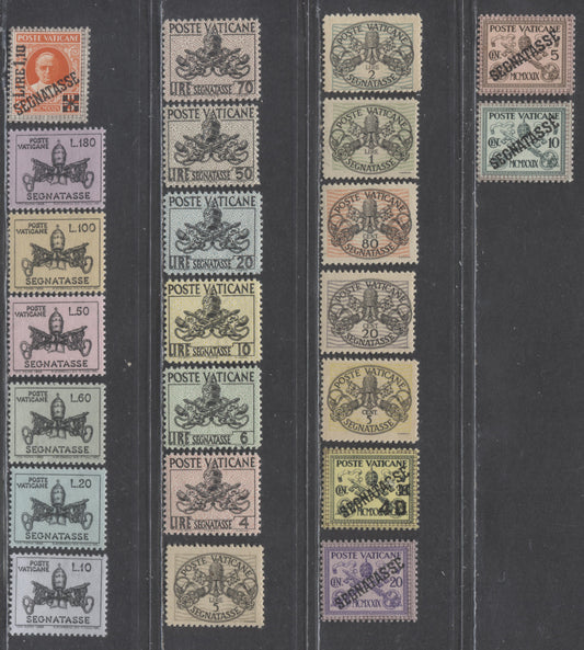 Lot 67 Vatican City SC#J1/J24 1931-1968 Postage Dues, 23 F/VFOG/NH Singles, Click on Listing to See ALL Pictures, 2017 Scott Cat.. $20.7 USD