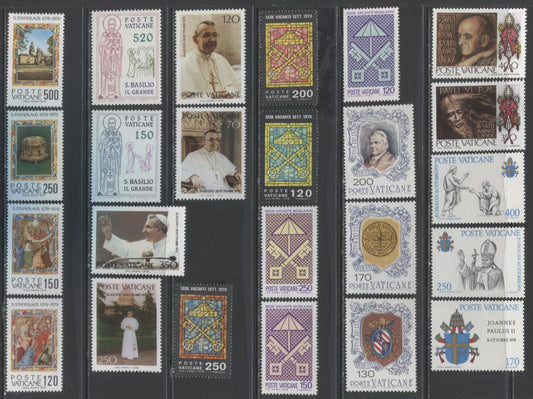 Lot 68 Vatican City SC#630-653 1978-1979 Commemoratives, 24 VFNH Singles, Click on Listing to See ALL Pictures, 2017 Scott Cat.. $7.3 USD