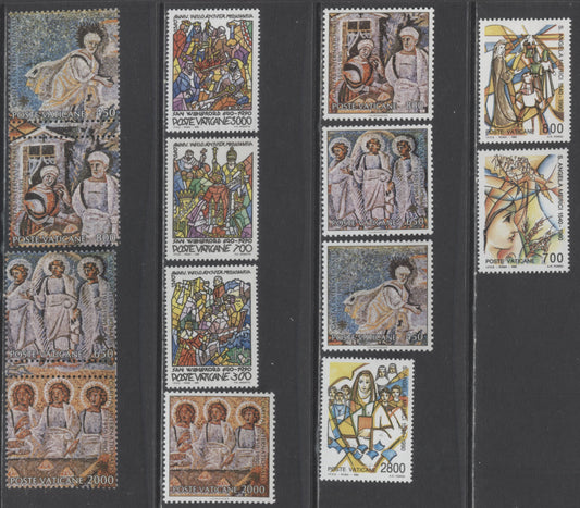 Lot 84 Vatican City SC#850-857d 1990 Commemoratives, 14 VFNH Singles, Click on Listing to See ALL Pictures, 2017 Scott Cat.. $24.9 USD