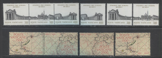 Lot 90 Vatican City SC#895/903b 1991-1992 Commemoratives, 7 VFNH Singles, Pairs & Strips Of 3, Click on Listing to See ALL Pictures, 2017 Scott Cat.. $27.4 USD