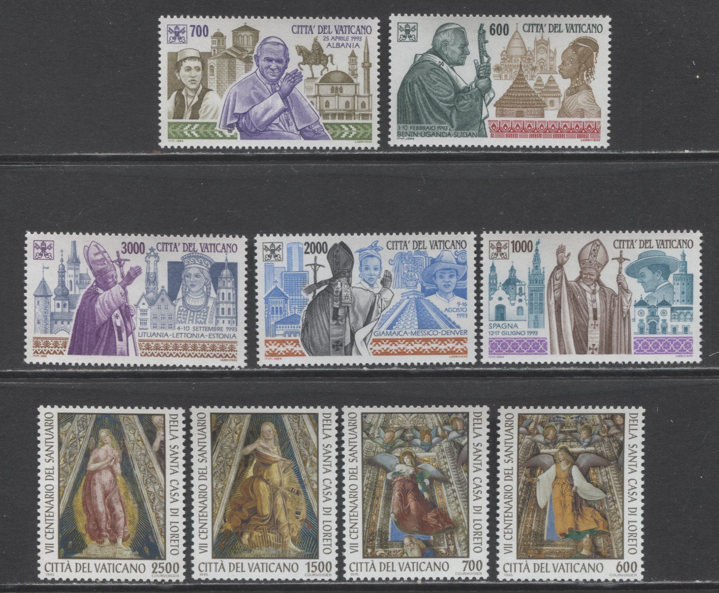 Lot 99 Vatican City SC#963/977 1994-1995 Commemoratives, 10 VFNH Singles & Souvenir Sheetlet, Click on Listing to See ALL Pictures, 2017 Scott Cat.. $21.6 USD