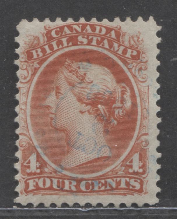 Lot 69 Canada #FB21 4c Carmine Queen Victoria, 1865 Second Bill Issue, A Fine Used Single