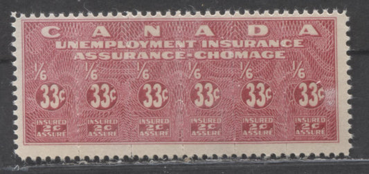Lot 97 Canada #FU3 33c Carmine, 1941 Unemployment Insurance Issue, A FNH Single