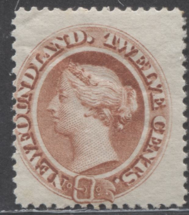 Lot 103 Newfoundland #28 12c Pale Red Brown Queen Victoria, 1865-1894 First Cents Issue, A VGOG Single