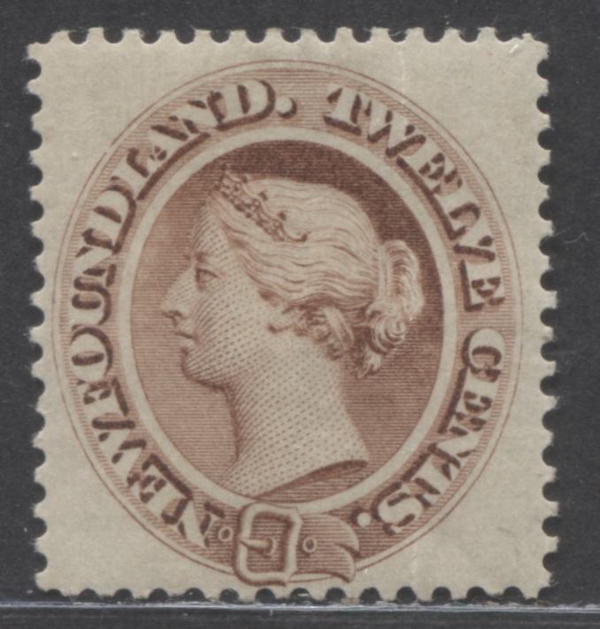 Lot 104 Newfoundland #29 12c Brown Queen Victoria, 1865-1894 First Cents Issue, A FOG Single