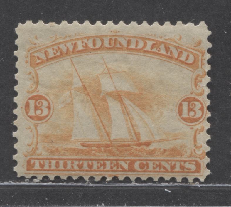 Lot 105 Newfoundland #30 13c Orange Ship, 1865-1894 First Cents Issue, A FOG Single
