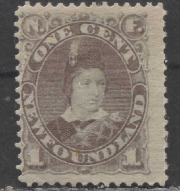 Lot 121 Newfoundland #42 1c Gray Brown Edward, Prince Of Wales, 1880-1896 Third Cent Issue, A VGOG Single On Hard Horizontal Wove Paper