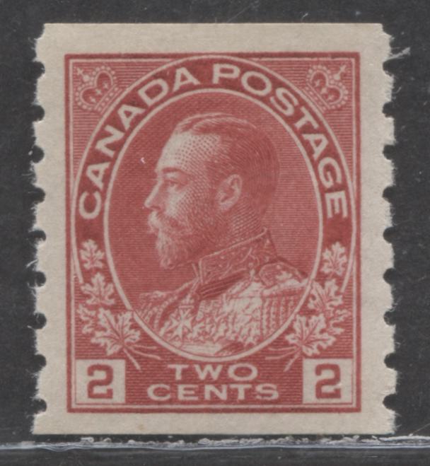 Lot 13 Canada #127ii 2c Rose Red King George V, 1912-1924 Admiral Coil Issue, A VFNH Coil Single With A Retouched Frameline, Perf 8 Vertical