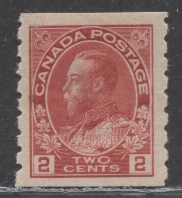 Lot 14 Canada #127ii 2c Rose Red King George V, 1912-1924 Admiral Coil Issue, A VFOG Coil Single With A Normal Frameline, Perf 8 Vertical