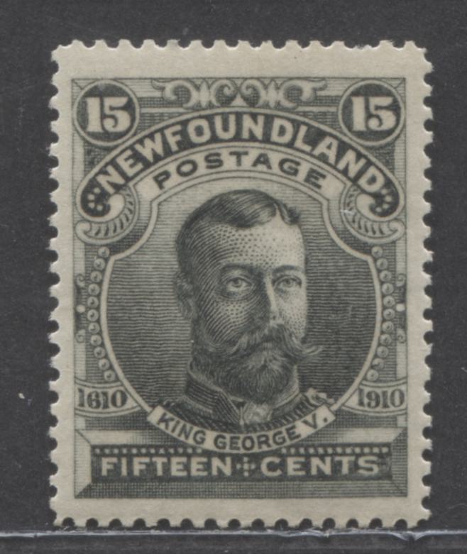 Lot 160 Newfoundland #103 15c Slate Green King George V, 1911 Engraved John Guy Issue, A VFOG Single