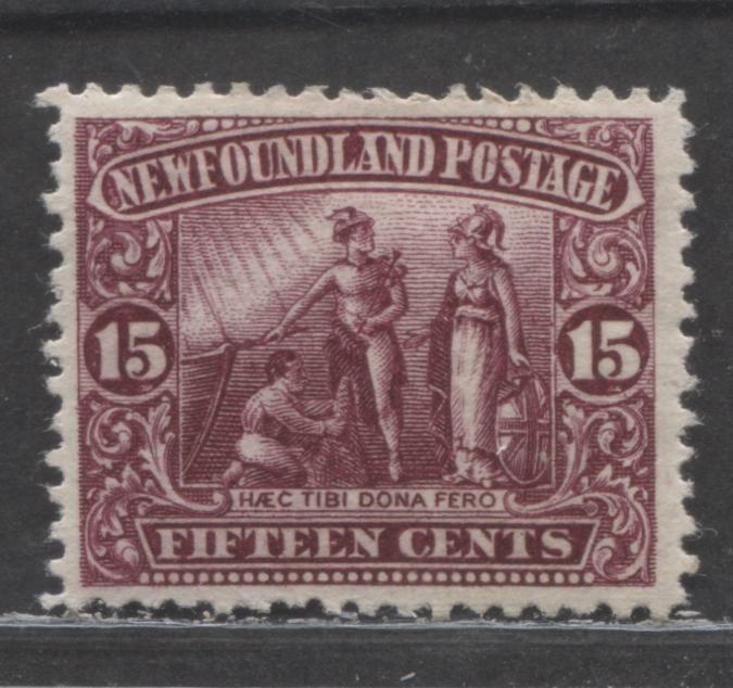 Lot 170 Newfoundland #114 15c Magenta Colony Seal, 1911 Royal Family Coronation Issue, A VFOG Single, Line Perf 14