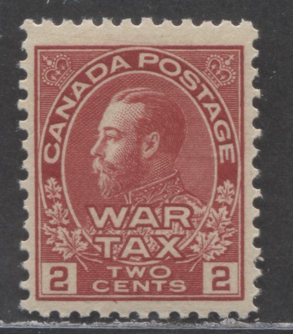Lot 18 Canada #MR2a 2c Rose Carmine King George V, 1915 War Tax issue, A VFNH Single With A Retouched Frameline