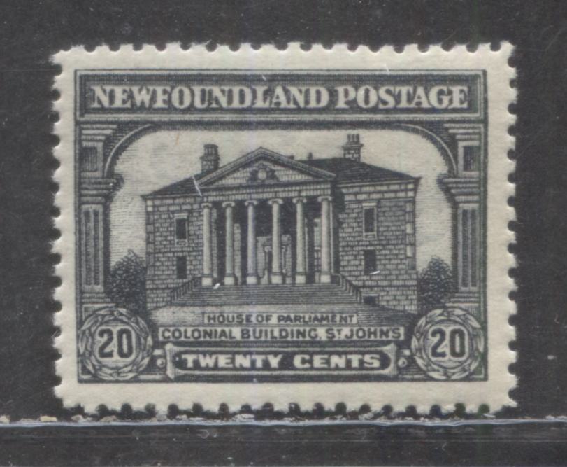 Lot 201 Newfoundland #171 20c Gray Black Colonial Building, 1929-1931 Re-Engraved Pictorial Issue, A FOG Single, Line Perf 13.8