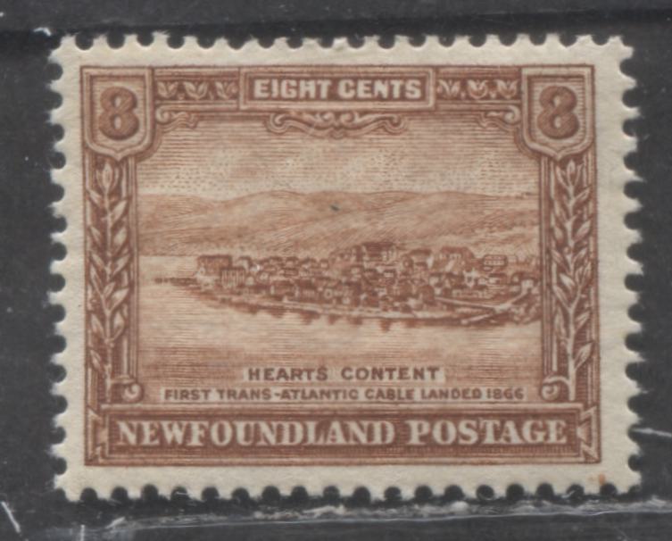 Lot 204 Newfoundland #178 8c Light Red Brown Heart's Content, 1931 Pictorial Issue, A VFOG Single, Comb Perf 13.6 x 13.8
