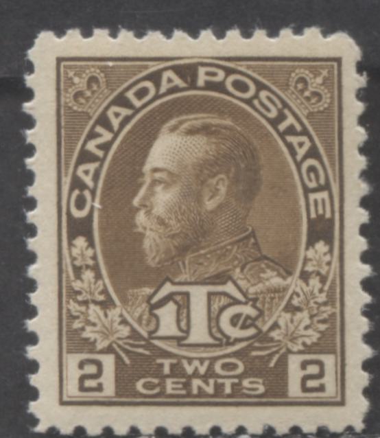 Lot 23 Canada #MR4 2c + 1c Brown King George V, 1915-1916 War Tax issue, A VFNH Single With A Retouched Frameline, Die 2