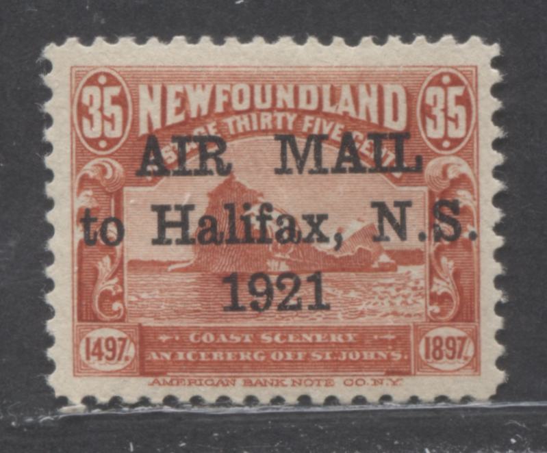 Lot 233 Newfoundland #C3 35c Red Iceberg, 1921 Airmail Issue, A VFOG Single