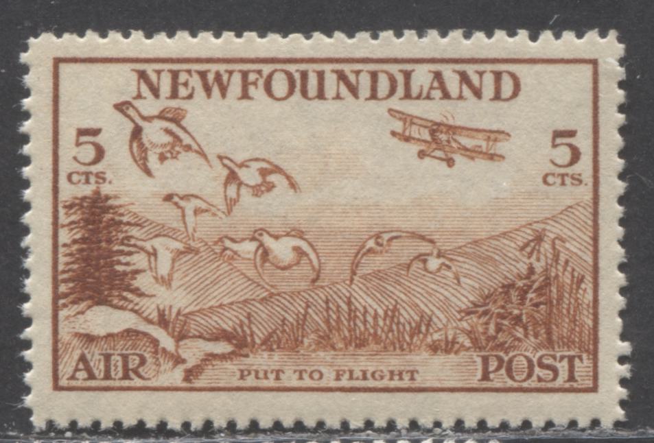 Lot 239 Newfoundland #C13 5c Light Brown Put To Flight, 1933 Airmail Issue, A VFNH Single, Perf 14.3