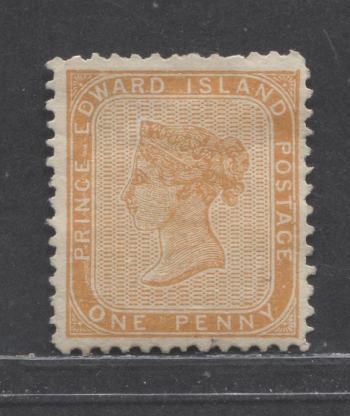 Lot 251 Prince Edward Island #4 1d Yellow Orange Queen Vctoria, 1862-1865 2nd Pence Issue, A Fine Unused Single With A Small Thin