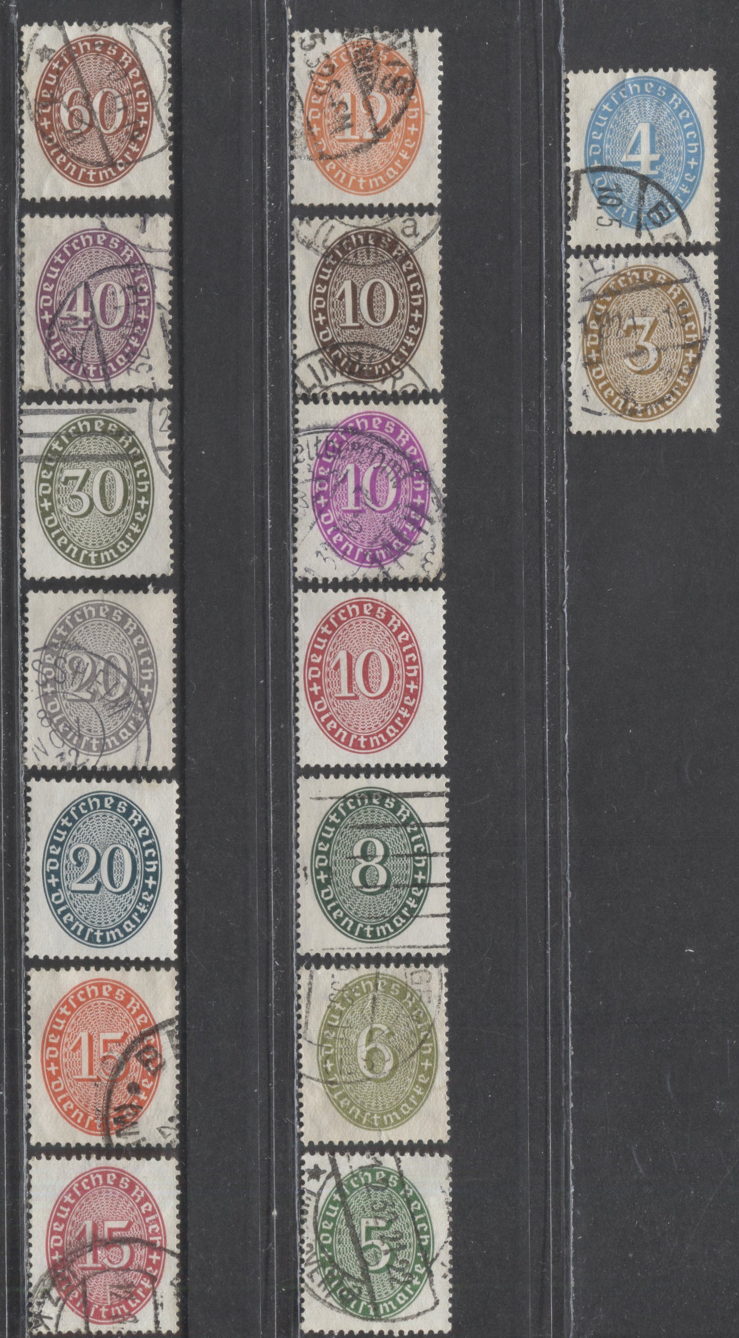 Lot 278 Germany SC#O62/O79 1927-1933 Officials, 16 Fine/Very Fine Used & OG Singles, Click on Listing to See ALL Pictures, 2022 Scott Classic Cat. $29.6 USD