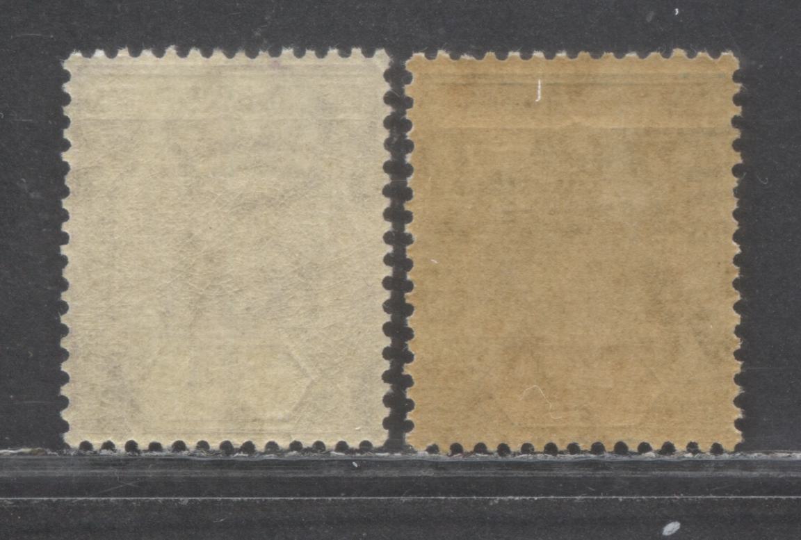 Lot 283 Gilbert & Ellice Islands SC#27-28 1921-1927 King George V Definitives, Script CA Watermark, 2 F/VFOG & NH Singles, Click on Listing to See ALL Pictures, Estimated Value $11 USD