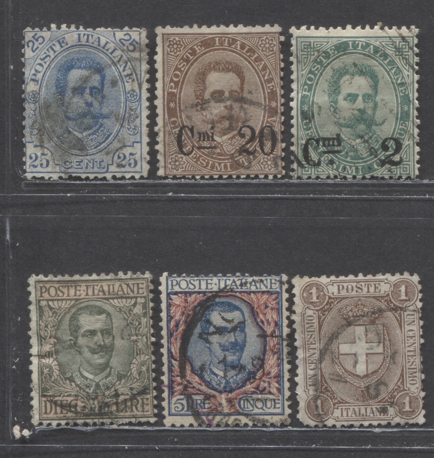 Lot 382 Italy SC#64/114 1890-1901 Humbert & Emmanuel III Issues, 6 Very Good Used Singles, Click on Listing to See ALL Pictures, 2022 Scott Classic Cat. $25 USD
