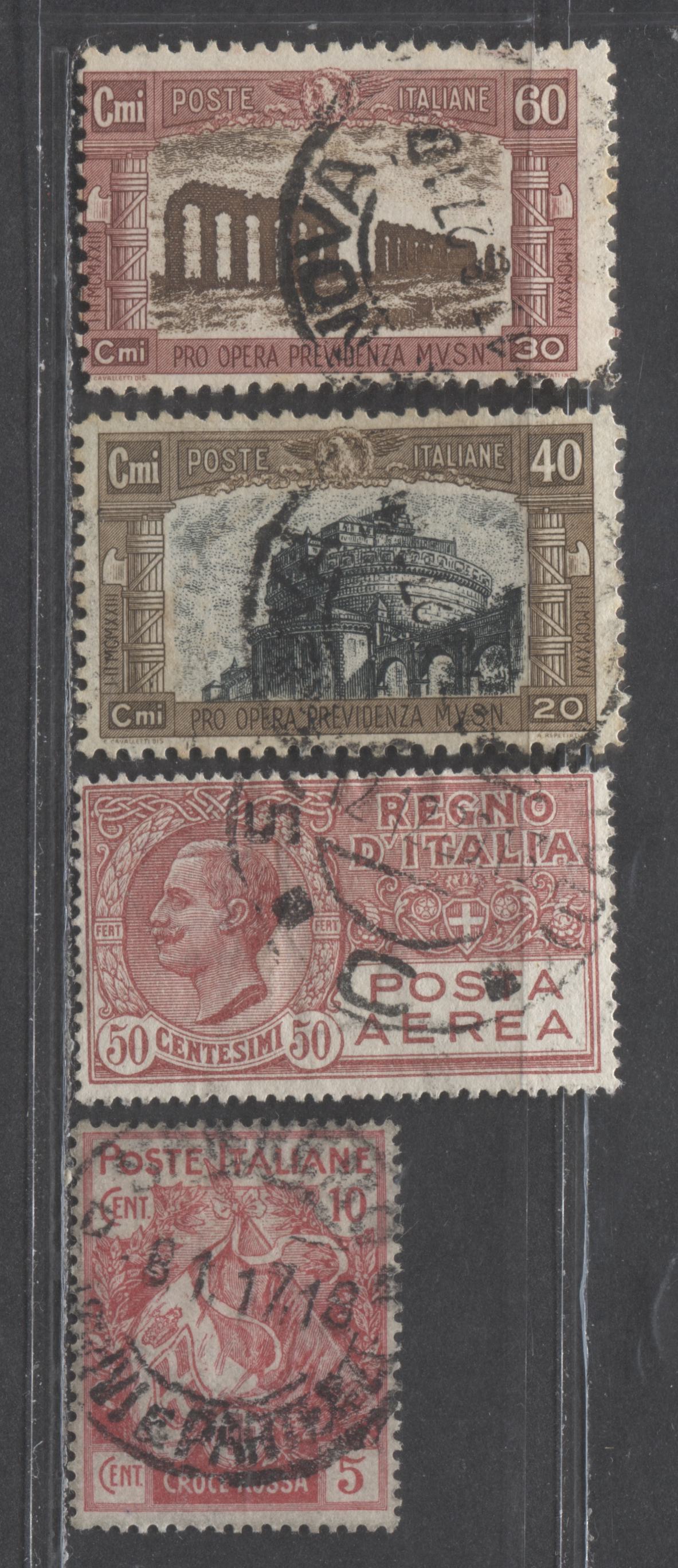 Lot 405 Italy SC#B1/C3 1916-1926 Semi Postals & Airmails, 4 Very Good/Fine Used Singles, Click on Listing to See ALL Pictures, Estimated Value $30 USD