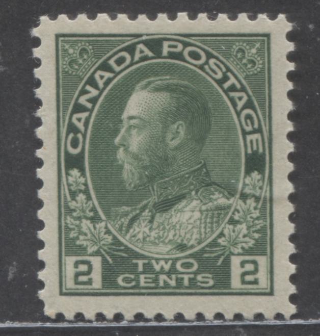 Lot 42 Canada #107iv 2c Yellow Green King George V, 1911-1925 Admiral Issue, A VFNH Single With A Redrawn Frameline, Dry Printing