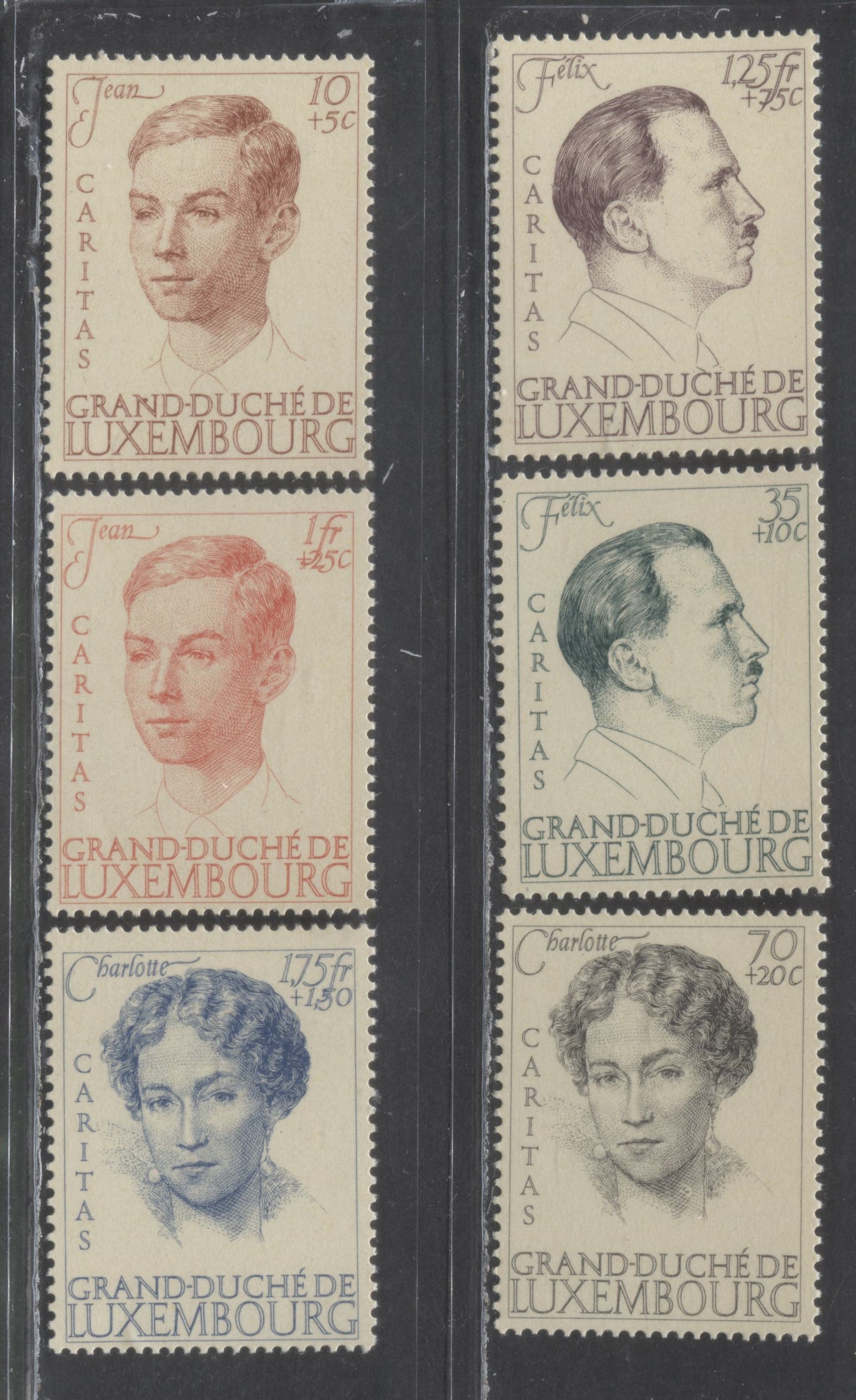 Lot 465 Luxembourg SC#B98-B103 1939 Semi Postals, 6 VFNH Singles, Click on Listing to See ALL Pictures, 2022 Scott Classic Cat. $36 USD