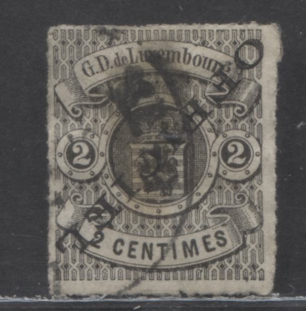 Lot 468 Luxembourg SC#O2a  2c Black 1875, A VG Used Example, Forged Overprint, Click on Listing to See ALL Pictures, Estimated Value $5 USD
