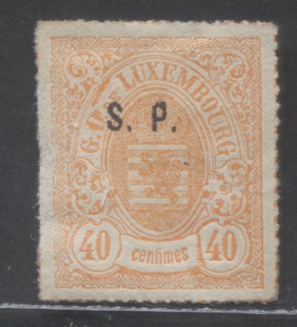 Lot 488 Luxembourg SC#O39  40c Orange 1881, A F/VF OG Example, Click on Listing to See ALL Pictures, 2022 Scott Classic Cat. $37.5 USD