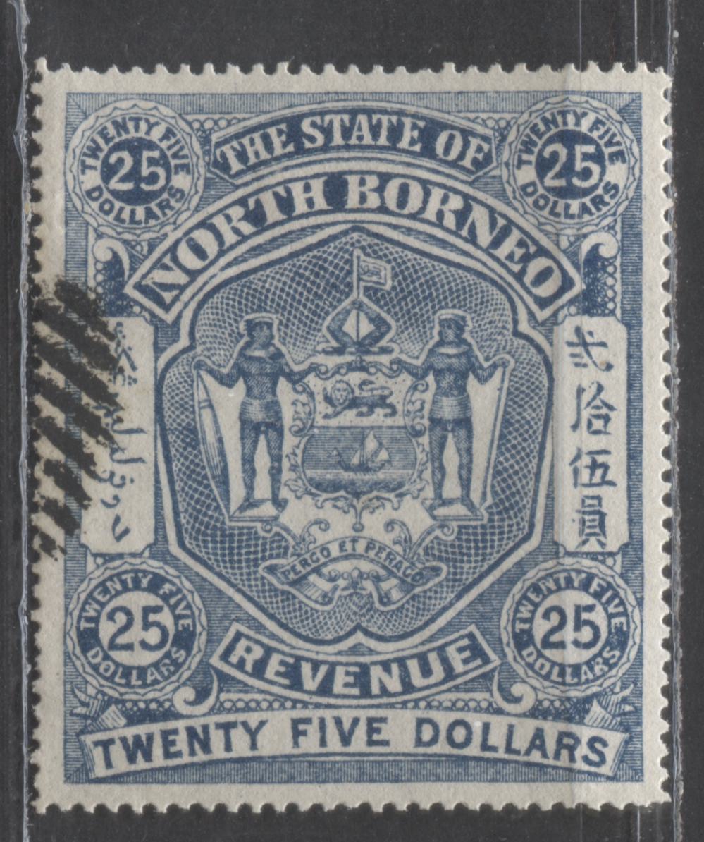 Lot 540 North Borneo SC#73var $25 Unlisted 1894 Revenue, A Very Fine Used Example, Click on Listing to See ALL Pictures, Estimated Value $10 USD